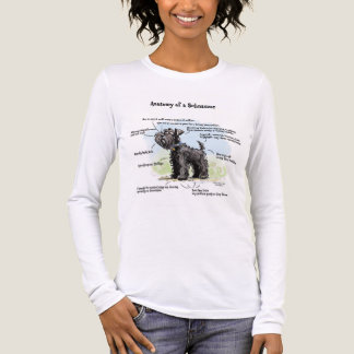 Kvinnors roliga anatomi av en svart Schnauzer T-sh T Shirt