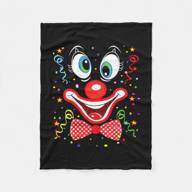 Kvinnors roliga clownkostymer för barnkarneval fleecefilt (Framsidan)