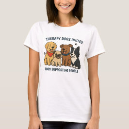 Kvinnors Roliga Hundar som Stödjer Människor T Shirt