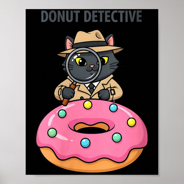 Kvinnors roliga kattdeckare donut noir-mysterium poster (Framsidan)