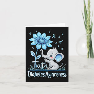 Kvinnors Roliga Tro Elefant Solros Band Diabetes Kort
