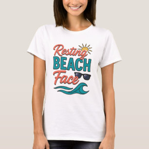 Kvinnors Roligt Beach Vibes T- shirt/ Top T Shirt
