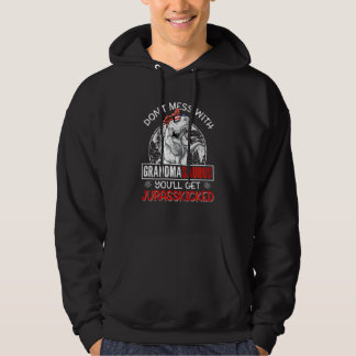 Kvinnors Roligt Retro Grandmasaurus Dinosaur Rex Hoodie