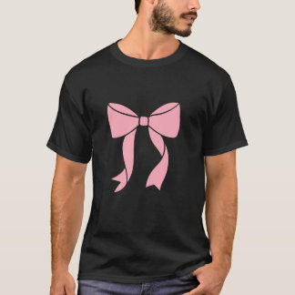 Kvinnors Rosa Coquette Bow Coquette Stil Coquette T Shirt