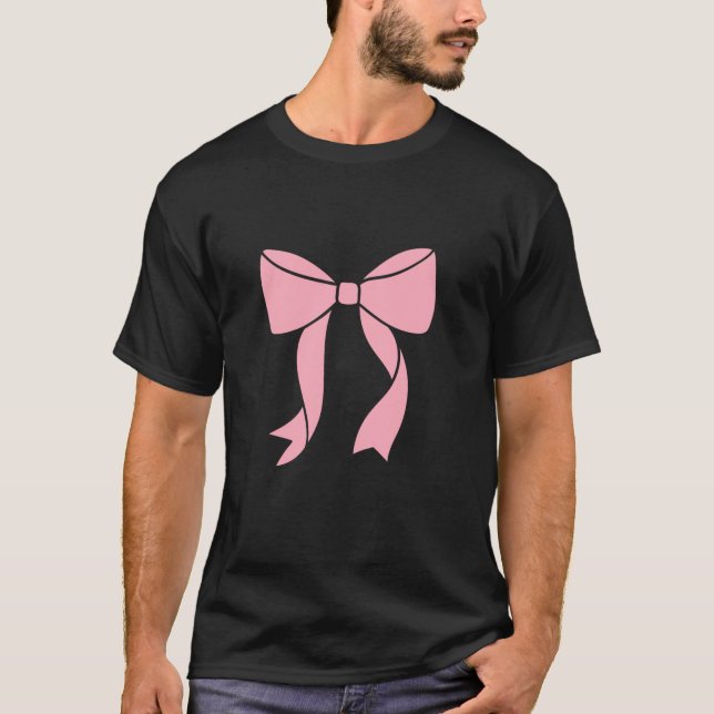 Kvinnors Rosa Coquette Bow Coquette Stil Coquette T Shirt (Framsida)