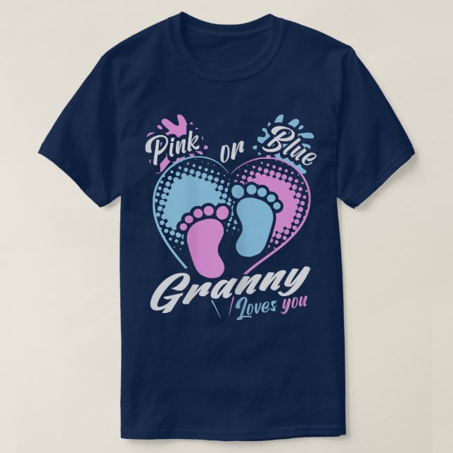 Kvinnors Rosa eller Blå Granny Kärlek du Gender Vi T Shirt (Design framsida)