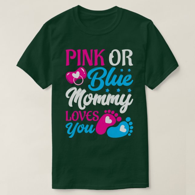 Kvinnors Rosa eller Blå Mamma Kärlek Du - Mummy to T Shirt (Design framsida)