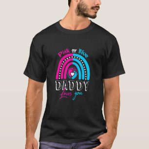 Kvinnors Rosa eller Blå pappa Kärlek Du Gender Vis T Shirt