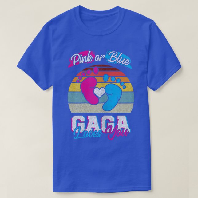 Kvinnors Rosa eller Blue Gaga Kärlek Du Gender Vis T Shirt (Design framsida)