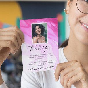 Kvinnors Rosa Funeral Tack Kort