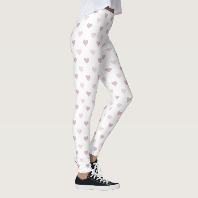 Kvinnors Rosa Heart Candy Leggings | Rosa Hearts (Höger)
