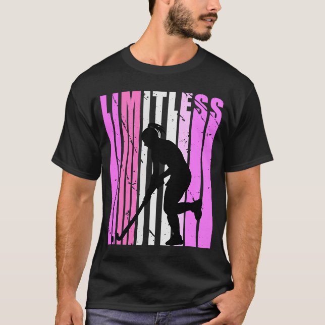 Kvinnors Rosa Limitless Hockey Birthday Inspiring  T Shirt (Framsida)