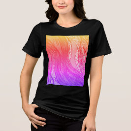 kvinnors rosa regnbågsskörd t shirt