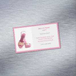 Kvinnors Rosa Shoes Mode Magnetiska Visitkort