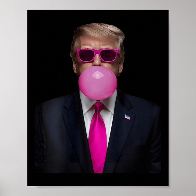 Kvinnors Rosa Trump Bubble Gum 2024 Omröstning: or Poster (Framsidan)
