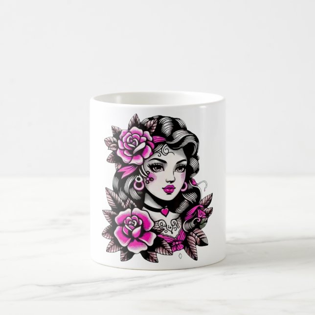 Kvinnors Rosor Kaffe Mugg (Center)
