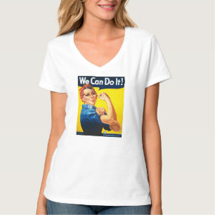 Kvinnors Rosy Riveter T Shirt - vi kan göra det