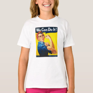 Kvinnors Rosy Riveter T Shirt - vi kan göra det