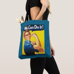 Kvinnors Rosy the Riveter T Shirt - Vi klarar det Tygkasse