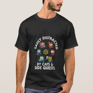 Kvinnors RPG Gamer Katter Sidouppdrag Roligt Nörd T Shirt