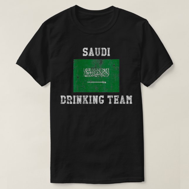Kvinnors saudiska drickalag Roljigt nationell stol T Shirt (Design framsida)
