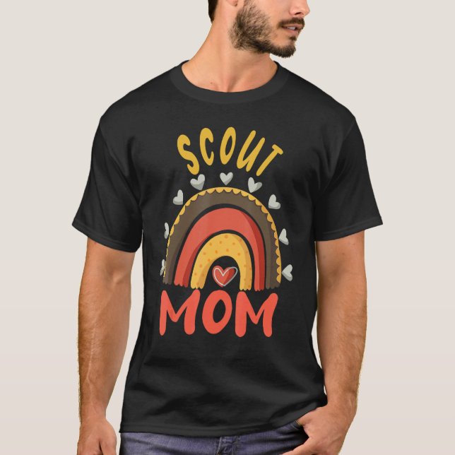 Kvinnors Scout Mamma Scoututrustning Cub Camping T Shirt (Framsida)