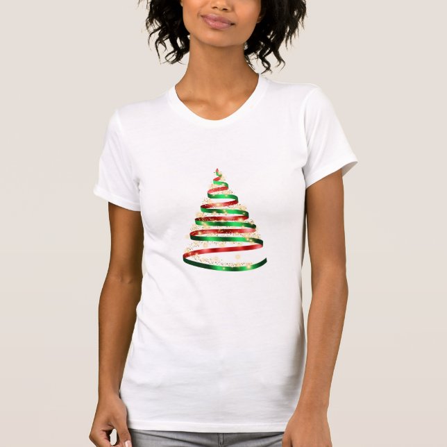 Kvinnors semestertröja bandsträd t shirt (Framsida)