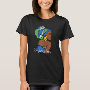 Kvinnors Sierra Leone Flagga Afrika Karta Ethnic H T Shirt