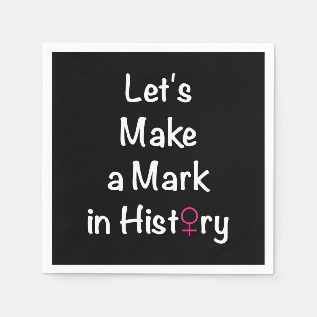 Kvinnors självbestämmanderätt - kvinnlig ledare pappersservett (Framsidan)