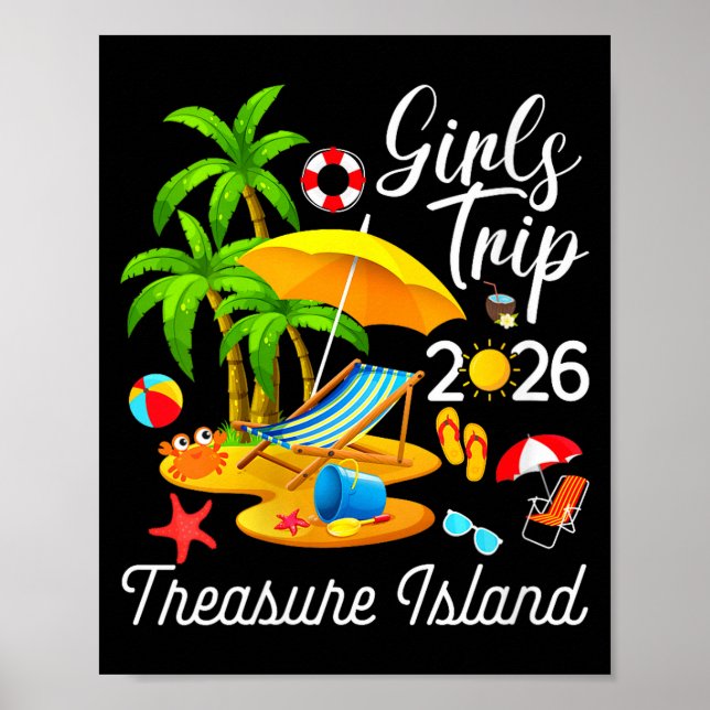 Kvinnors skattö Florida sommar tropisk Poster (Framsidan)