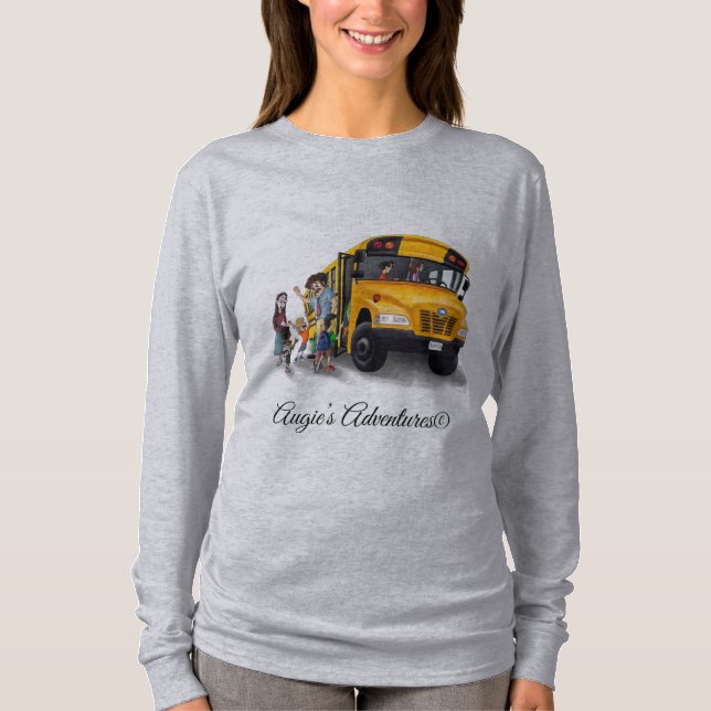 Kvinnors skjorta roligt!   Back to school buss bil T Shirt (Framsida)