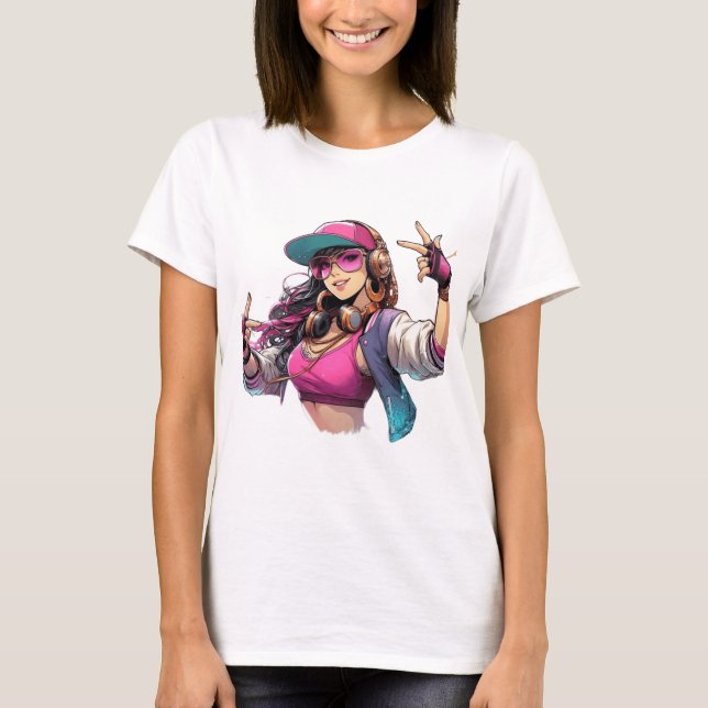 Kvinnors skjorta som kombinerar elegans och djärvh t shirt (Framsida)