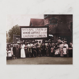 Kvinnors skyddsgrupp med banderoll vykort