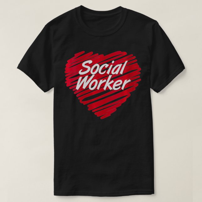Kvinnors Social arbetarhjärta vid psykologskolan T Shirt (Design framsida)