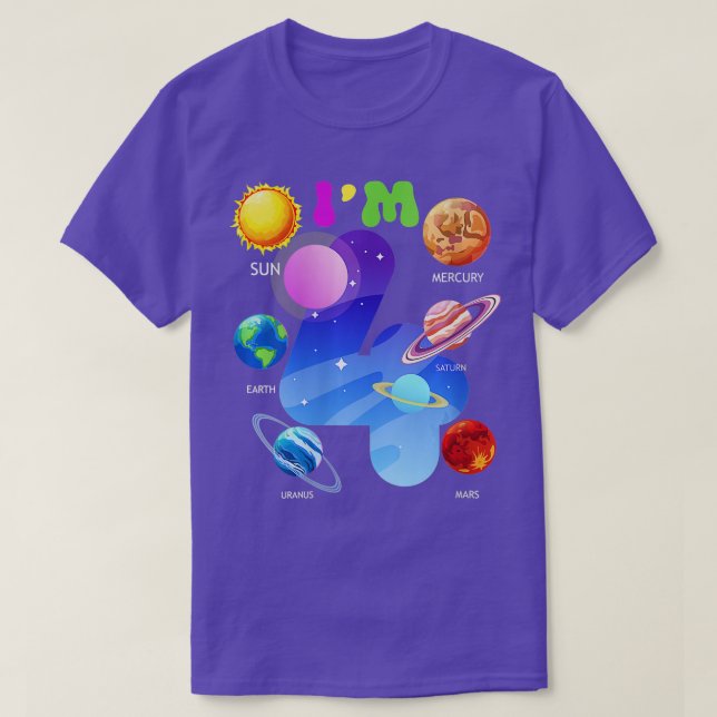 Kvinnors solcellsplansor Städer 4 år gammal 4:e B T Shirt (Design framsida)