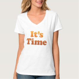 Kvinnors solnedgång 47 Tvåsidig V-ringad t-shirt: T Shirt