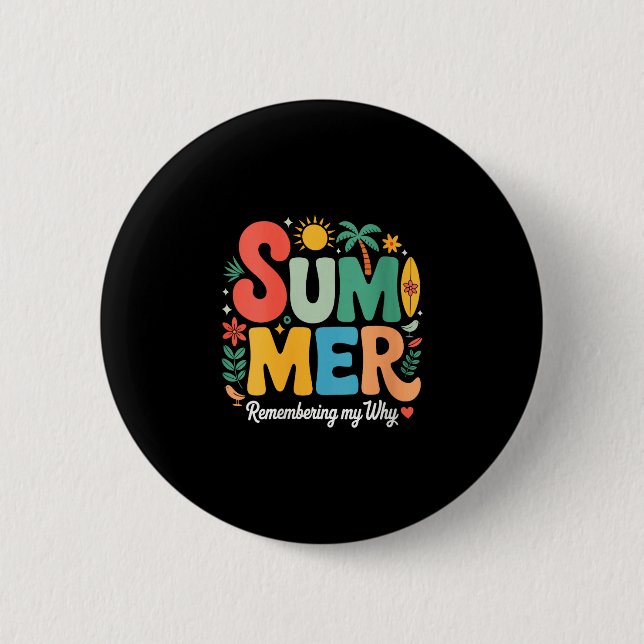 Kvinnors sommar som minns varför retro groovy knapp (Framsida)