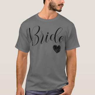 Kvinnors söt vita brud möhippa bröllop t shirt