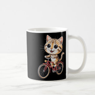 Kvinnors söta katt ridande cykel Kawaii Cartoon Kaffemugg