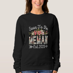 Kvinnors söta snart att bli Memaw 2023 Söt ny mamm T Shirt