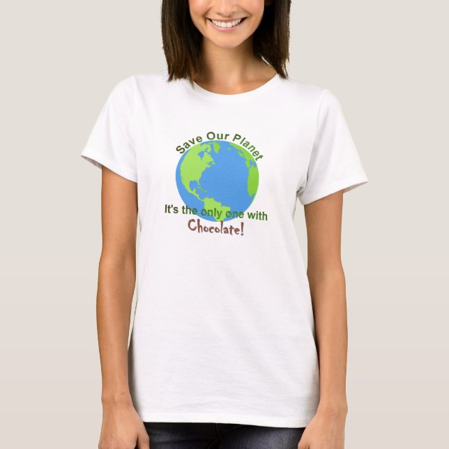 Kvinnors Spara vår planetskirt T-shirt (Framsida)