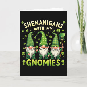 Kvinnors St Patrick's Day Lucky Shamrock Gnome Iri Kort