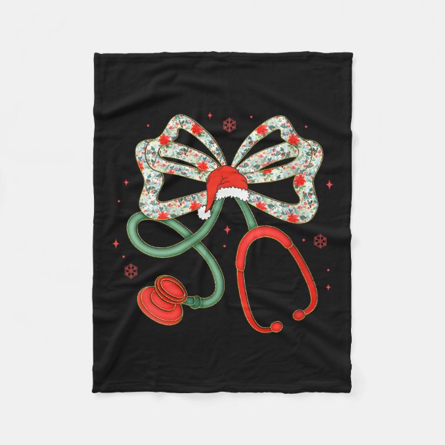 Kvinnors Stethoscope jul Jul Sjukvårdspersonal S Fleecefilt (Framsidan)