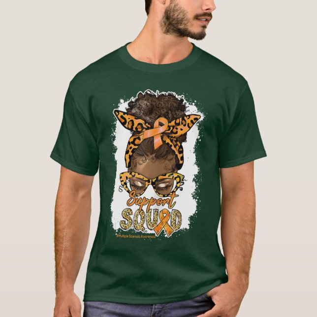 Kvinnors Stöd Squad Afro Rössja Leopard MS Medvete T Shirt (Framsida)