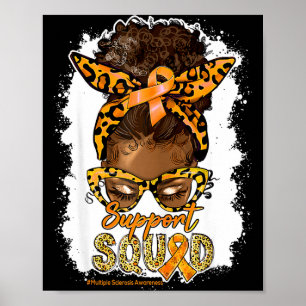 Kvinnors Stödgrupp Afro Rött Lössläpp Leopard Ms A Poster