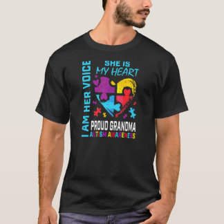 Kvinnors Stolta Mormor Autism Medvetenhet Barnbarn T Shirt