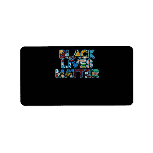 Kvinnors svarta liv Matter Graffiti Equality Empow Adressetikett (Framsidan)