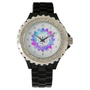 *~* Kvinnors svarta Lotus om den nya åldern Manda Armbandsur