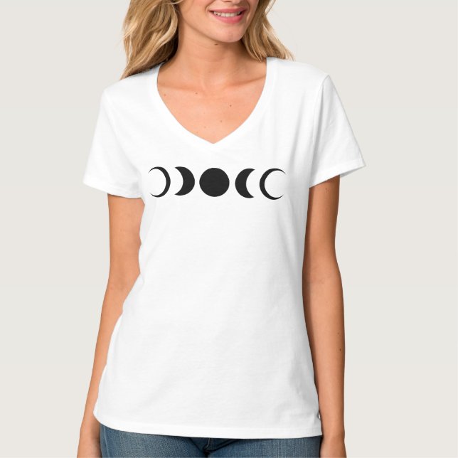 Kvinnors svarta t-shirt med eko (Framsida)