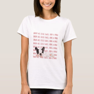 Kvinnors T-Shirt Boston Terrier Hug a Hund!